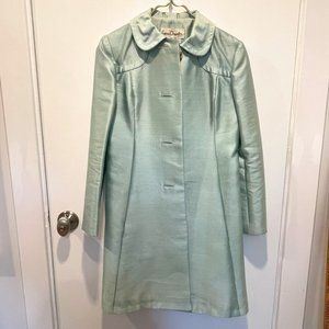 Vintage Gino Charles British Hong Kong light green mint dress coat jacket 4 SM